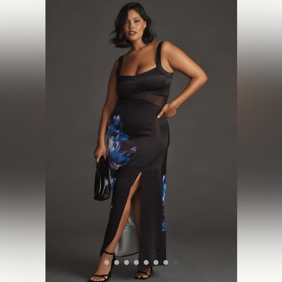 🌟LAST ONE🌟 ANTHROPOLOGIE NWT SLEEVELESS FLORAL SLIM MAXI DRESS Size 6. - Picture 9 of 13